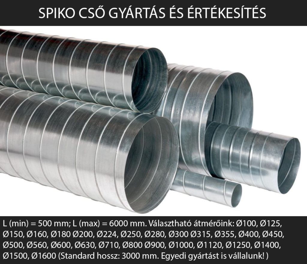 Spiko cső méretek: A legjobb megoldás légtechnikai rendszerekhez